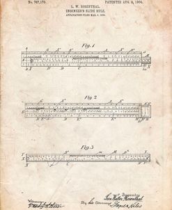 PP801-Vintage Parchment Engineer’s Slide Rule Patent Poster