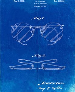 PP803-Faded Blueprint Eyeglasses Spectacles Patent Art