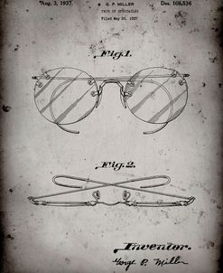 PP803-Faded Grey Eyeglasses Spectacles Patent Art