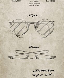 PP803-Sandstone Eyeglasses Spectacles Patent Art