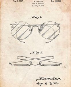 PP803-Vintage Parchment Eyeglasses Spectacles Patent Art
