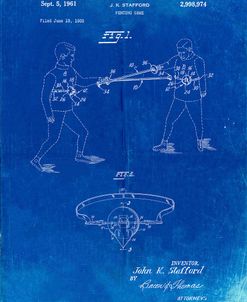 PP804-Faded Blueprint Fencing Game Patent Poster