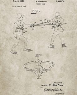 PP804-Sandstone Fencing Game Patent Poster