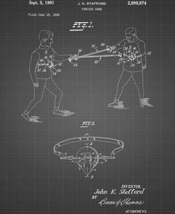 PP804-Black Grid Fencing Game Patent Poster