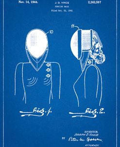 PP805-Blueprint Fencing Mask Patent Poster
