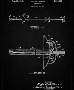 PP806-Vintage Black Fencing Sword Patent Poster