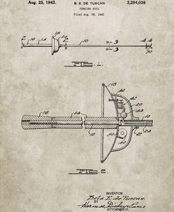PP806-Sandstone Fencing Sword Patent Poster