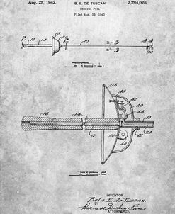 PP806-Slate Fencing Sword Patent Poster