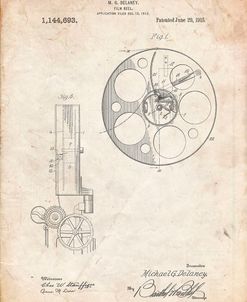 PP807-Vintage Parchment Film Reel 1915 Patent Poster