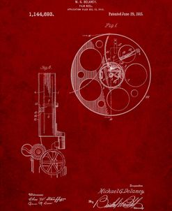 PP807-Burgundy Film Reel 1915 Patent Poster