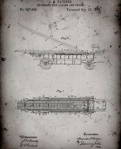 PP808-Faded Grey Fire Extension Ladder 1894 Patent Poster