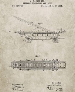PP808-Sandstone Fire Extension Ladder 1894 Patent Poster
