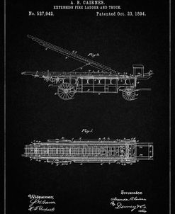 PP808-Vintage Black Fire Extension Ladder 1894 Patent Poster