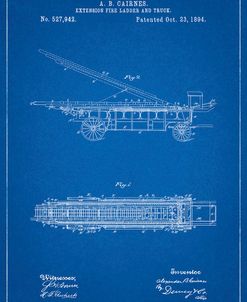 PP808-Blueprint Fire Extension Ladder 1894 Patent Poster