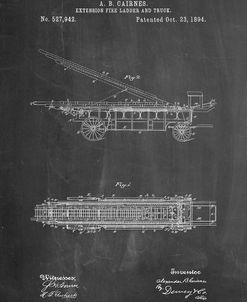 PP808-Chalkboard Fire Extension Ladder 1894 Patent Poster