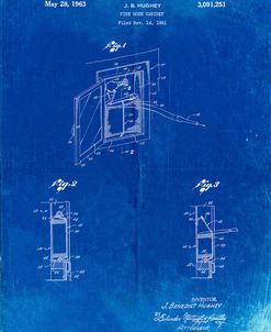 PP809-Faded Blueprint Fire Hose Cabinet 1961 Patent Poster