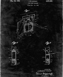 PP809-Black Grunge Fire Hose Cabinet 1961 Patent Poster
