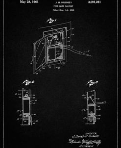 PP809-Vintage Black Fire Hose Cabinet 1961 Patent Poster