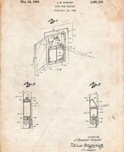 PP809-Vintage Parchment Fire Hose Cabinet 1961 Patent Poster
