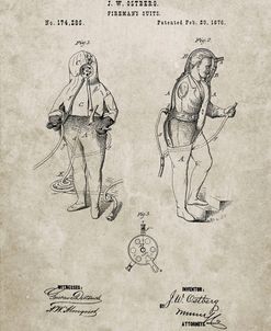PP810-Sandstone Firefighter Suit 1876 Patent Print