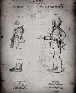 PP811-Faded Grey Firefighter Suit 1880 Patent Poster