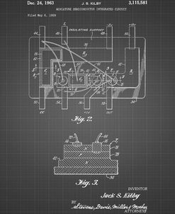 PP813-Black Grid First Integrated Circuit Patent Poster