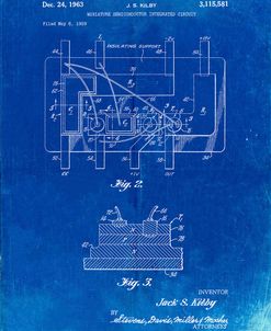 PP813-Faded Blueprint First Integrated Circuit Patent Poster
