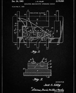 PP813-Vintage Black First Integrated Circuit Patent Poster