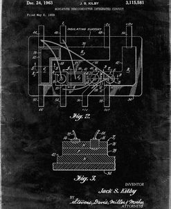 PP813-Black Grunge First Integrated Circuit Patent Poster