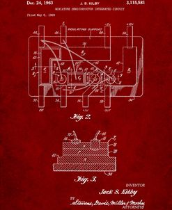 PP813-Burgundy First Integrated Circuit Patent Poster