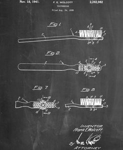 PP815-Chalkboard First Toothbrush Patent Poster