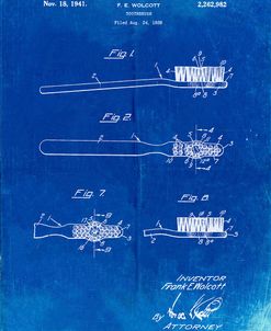 PP815-Faded Blueprint First Toothbrush Patent Poster