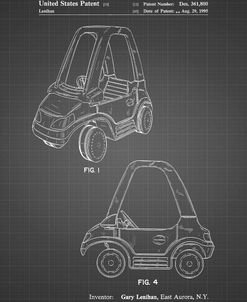 PP816-Black Grid Fisher Price Toy Car Patent Poster