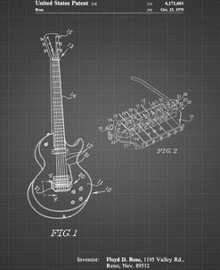 PP818-Black Grid Floyd Rose Guitar Tremolo Patent Poster