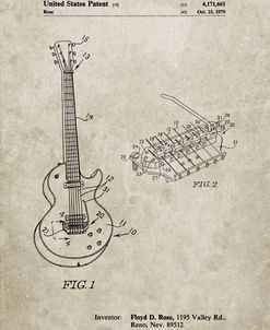 PP818-Sandstone Floyd Rose Guitar Tremolo Patent Poster