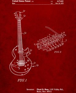 PP818-Burgundy Floyd Rose Guitar Tremolo Patent Poster