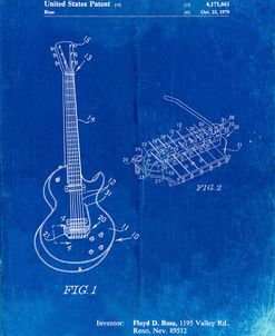 PP818-Faded Blueprint Floyd Rose Guitar Tremolo Patent Poster
