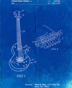PP818-Faded Blueprint Floyd Rose Guitar Tremolo Patent Poster