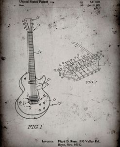 PP818-Faded Grey Floyd Rose Guitar Tremolo Patent Poster