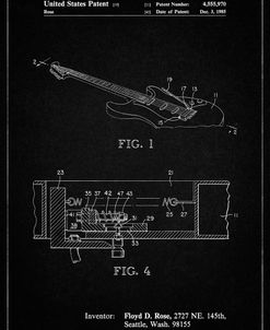 PP819-Vintage Black Floyd Rose Tremolo Patent Poster
