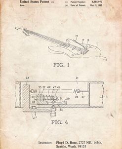 PP819-Vintage Parchment Floyd Rose Tremolo Patent Poster