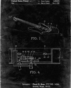 PP819-Black Grunge Floyd Rose Tremolo Patent Poster