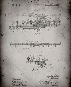 PP820-Faded Grey Flute 1908 Patent Poster