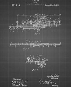 PP820-Black Grid Flute 1908 Patent Poster