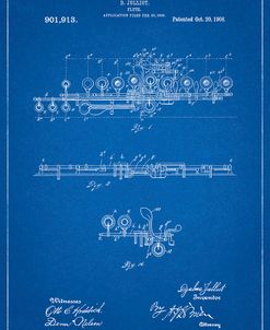 PP820-Blueprint Flute 1908 Patent Poster