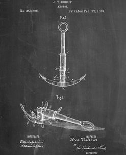 PP821-Chalkboard Folding Grapnel Anchor Patent Poster