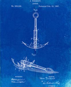 PP821-Faded Blueprint Folding Grapnel Anchor Patent Poster