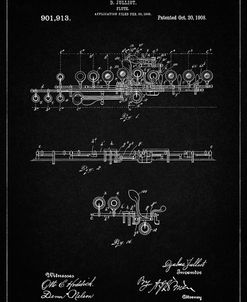 PP820-Vintage Black Flute 1908 Patent Poster