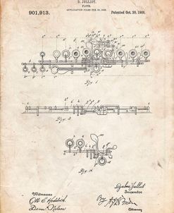PP820-Vintage Parchment Flute 1908 Patent Poster