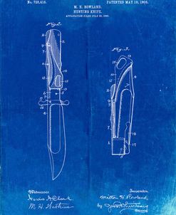 PP822-Faded Blueprint Folding Hunting Knife 1902 Patent Poster